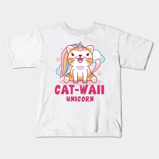 Aesthetic Unicorn Cat Kawaii Kids T-Shirt